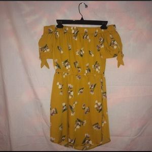 Yellow off the shoulder dress
